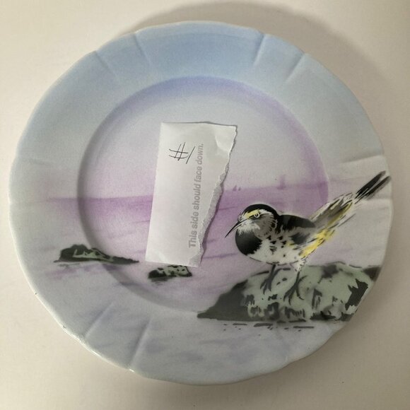 Keller & Guernin Faience Handpainted 10" Plate Seashore Wagtail Bird France #1 - Picture 9 of 9